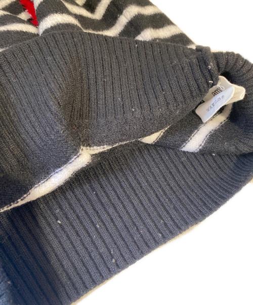 AMIPARIS（アミパリス）AMIPARIS (アミパリス) ハートロゴニット ブラック×ホワイト サイズ:Sの古着・服飾アイテム