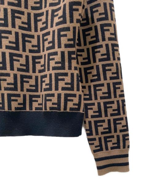 FENDI（フェンディ）FENDI (フェンディ) ズッカ柄ニット ブラウン×ブラック サイズ:38の古着・服飾アイテム