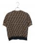 FENDI (フェンディ) ファブリックFFロゴモチーフセーター/FFロゴ ズッカ柄 半袖ニット ブラウン サイズ:38：80000円