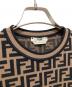 中古・古着 FENDI (フェンディ) ファブリックFFロゴモチーフセーター/FFロゴ ズッカ柄 半袖ニット ブラウン サイズ:38：80000円