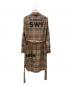 BURBERRY (バーバリー) ノバチェックシャツワンピース ブラウン×ブラック サイズ:34：50000円