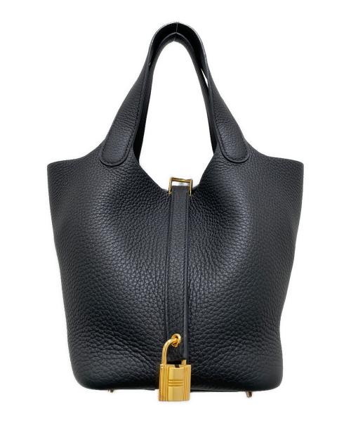 HERMES（エルメス）HERMES (エルメス) ピコタンロックPM ブラック×ゴールド金具 サイズ:PMの古着・服飾アイテム