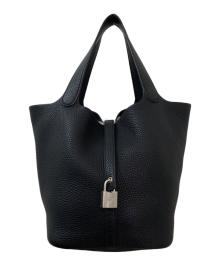 HERMES（エルメス）の古着「ピコタンロックMM/シルバー金具/トリヨンクレマンス/ブラック/Y刻印：2020年製」｜ブラック