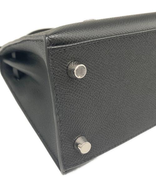 HERMES（エルメス）HERMES (エルメス) ケリー25 外縫い/シルバー金具/ヴォーエプソン/ブラック/B刻印 ブラック サイズ:25の古着・服飾アイテム