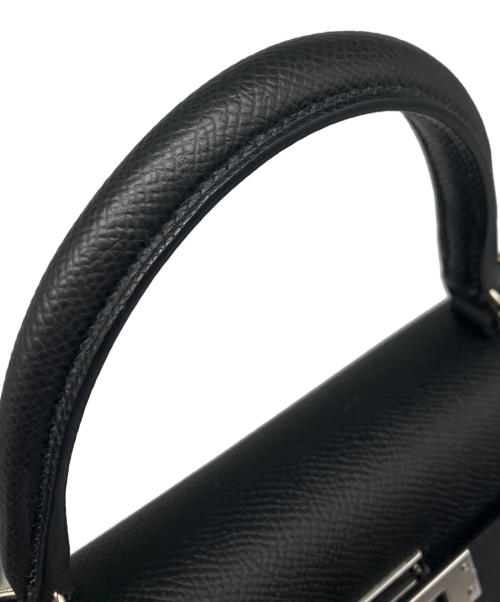 HERMES（エルメス）HERMES (エルメス) ケリー25 外縫い/シルバー金具/ヴォーエプソン/ブラック/B刻印 ブラック サイズ:25の古着・服飾アイテム
