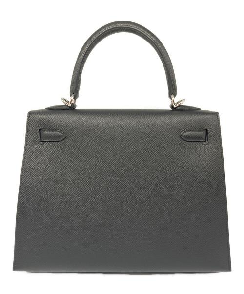HERMES（エルメス）HERMES (エルメス) ケリー25 外縫い/Kelly25 Sellier/シルバー金具/ヴォーエプソン/ブラック/B刻印 ブラック サイズ:25の古着・服飾アイテム
