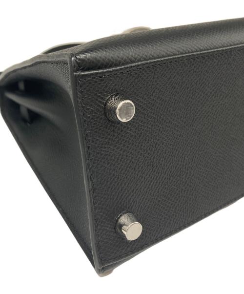 HERMES（エルメス）HERMES (エルメス) ケリー25 外縫い/Kelly25 Sellier/シルバー金具/ヴォーエプソン/ブラック/B刻印 ブラック サイズ:25の古着・服飾アイテム