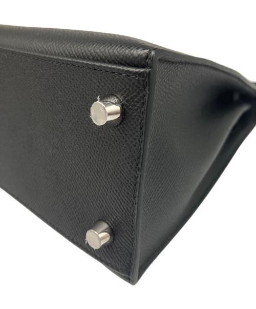 HERMES（エルメス）HERMES (エルメス) ケリー25 外縫い/Kelly25 Sellier/シルバー金具/ヴォーエプソン/ブラック/B刻印 ブラック サイズ:25の古着・服飾アイテム