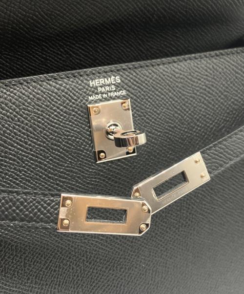 HERMES（エルメス）HERMES (エルメス) ケリー25 外縫い/Kelly25 Sellier/シルバー金具/ヴォーエプソン/ブラック/B刻印 ブラック サイズ:25の古着・服飾アイテム