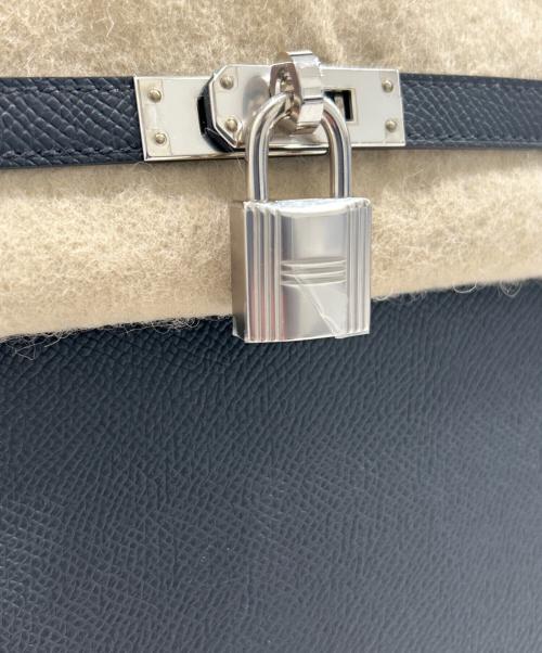 HERMES（エルメス）HERMES (エルメス) ケリー25 外縫い/Kelly25 Sellier/シルバー金具/ヴォーエプソン/ブラック/B刻印 ブラック サイズ:25の古着・服飾アイテム