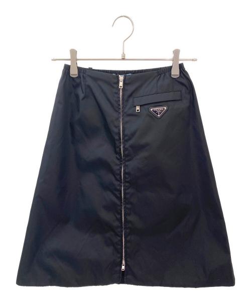 PRADA（プラダ）PRADA (プラダ) Re-Nylon ギャバジンフレアスカート ブラック サイズ:36の古着・服飾アイテム
