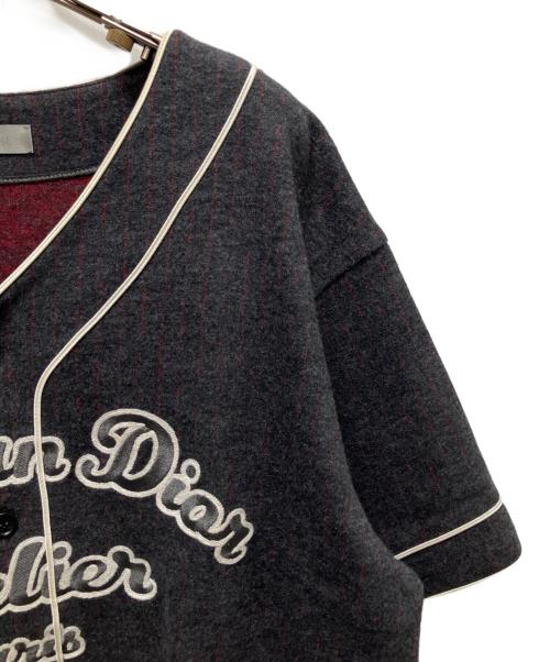 Dior（ディオール）Dior (ディオール) 21AW Atelier Baseball Shirt  アトリエ ウール ベースボールシャツ グレー サイズ:XLの古着・服飾アイテム