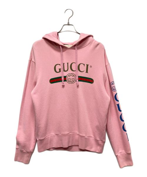 GUCCI（グッチ）GUCCI (グッチ) ドラゴン刺繍ヴィンテージロゴパーカー スカイブルー サイズ:XSの古着・服飾アイテム