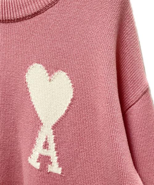 AMIPARIS（アミパリス）AMIPARIS (アミパリス) ハートロゴコットンニット ピンク サイズ:Lの古着・服飾アイテム