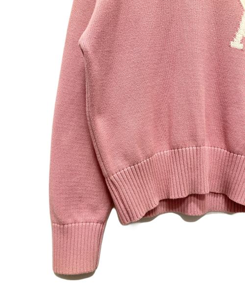 AMIPARIS（アミパリス）AMIPARIS (アミパリス) ハートロゴコットンニット ピンク サイズ:Lの古着・服飾アイテム