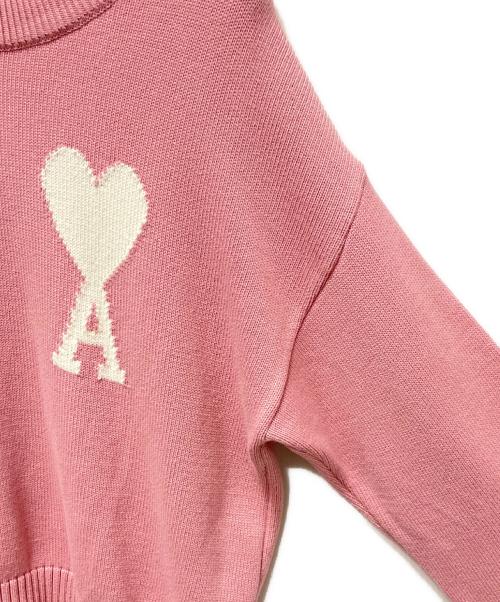 AMIPARIS（アミパリス）AMIPARIS (アミパリス) ハートロゴコットンニット ピンク サイズ:Lの古着・服飾アイテム