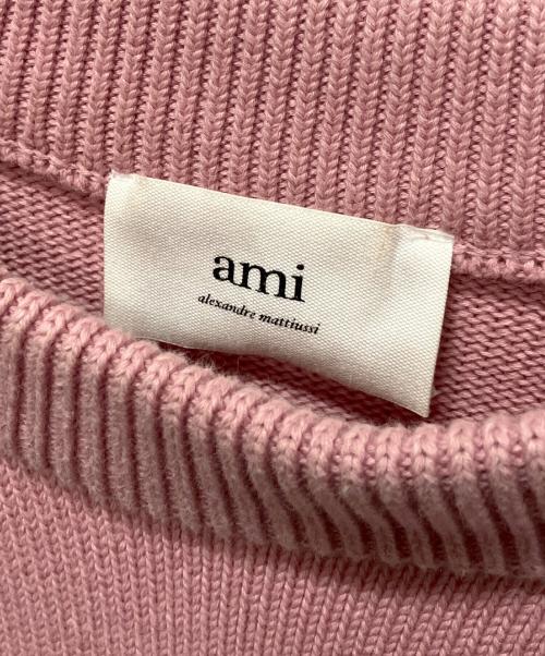 AMIPARIS（アミパリス）AMIPARIS (アミパリス) ハートロゴコットンニット ピンク サイズ:Lの古着・服飾アイテム