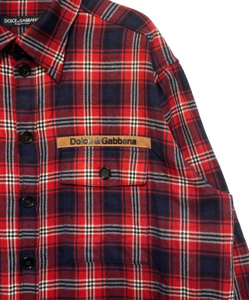 DOLCE & GABBANA（ドルチェ＆ガッバーナ）DOLCE & GABBANA (ドルチェ＆ガッバーナ) チェックネルシャツ レッド サイズ:46の古着・服飾アイテム