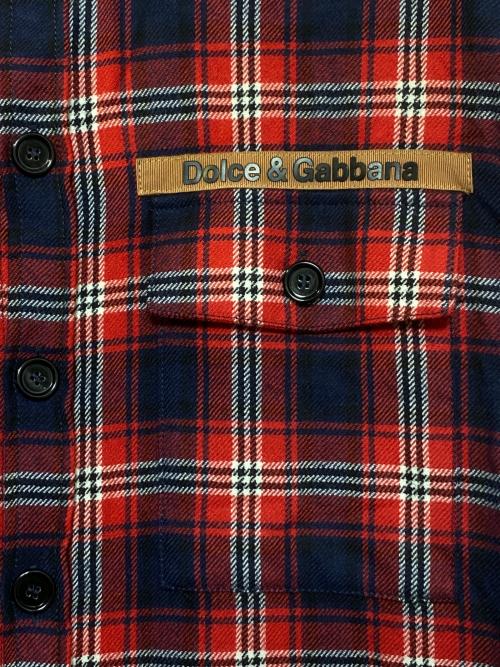 DOLCE & GABBANA（ドルチェ＆ガッバーナ）DOLCE & GABBANA (ドルチェ＆ガッバーナ) チェックネルシャツ レッド サイズ:46の古着・服飾アイテム