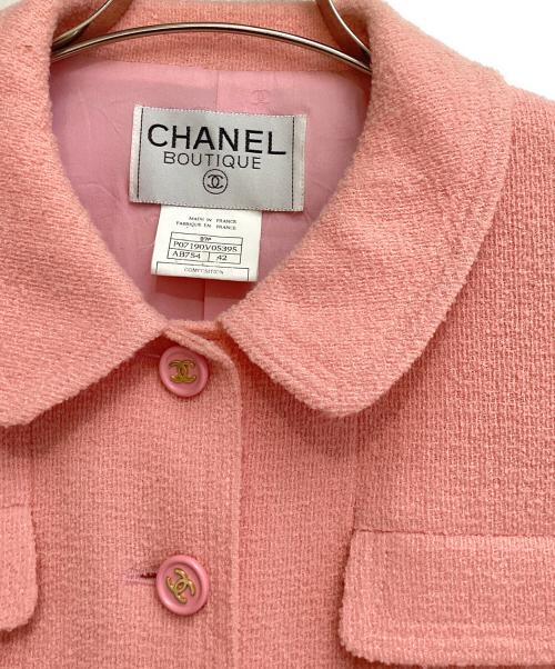 CHANEL（シャネル）CHANEL (シャネル) ココマークツイードジャケット ピンク サイズ:42の古着・服飾アイテム
