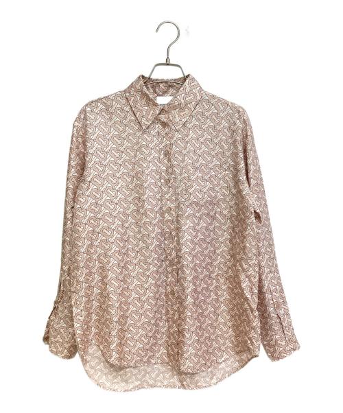 BURBERRY（バーバリー）BURBERRY (バーバリー) TBモノグラムシルクシャツ ピンク サイズ:34の古着・服飾アイテム
