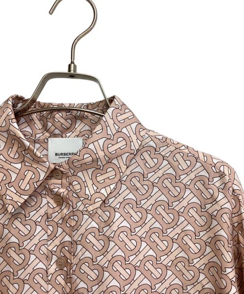 BURBERRY（バーバリー）BURBERRY (バーバリー) TBモノグラムシルクシャツ ピンク サイズ:34の古着・服飾アイテム