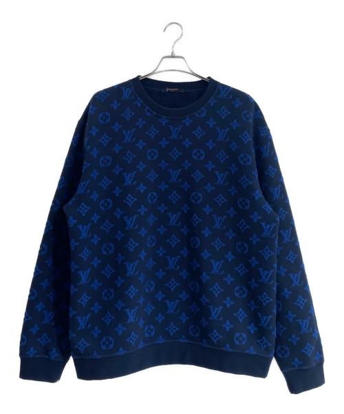 LOUIS VUITTON（ルイ ヴィトン）LOUIS VUITTON (ルイ ヴィトン) モノグラムジャガードスウェット ブルー×ネイビー サイズ:XXLの古着・服飾アイテム
