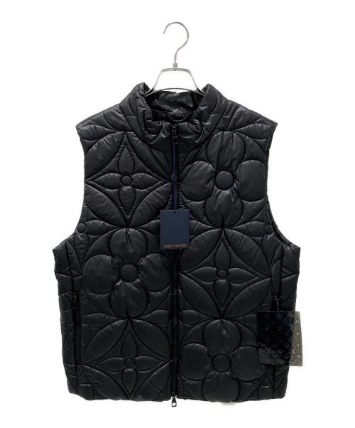 LOUIS VUITTON（ルイ ヴィトン）LOUIS VUITTON (ルイ ヴィトン) フラワーキルティングダウンベスト ブラック サイズ:52の古着・服飾アイテム