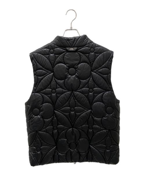 LOUIS VUITTON（ルイ ヴィトン）LOUIS VUITTON (ルイ ヴィトン) フラワーキルティングダウンベスト ブラック サイズ:52の古着・服飾アイテム