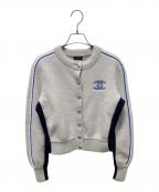 CHANELシャネル）の古着「P70 ココボタン ウール カシミヤ カーディガン」｜ライトグレー×ブルー