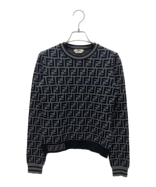 FENDI（フェンディ）FENDI (フェンディ) ズッカニット グレー×ブラック サイズ:38の古着・服飾アイテム