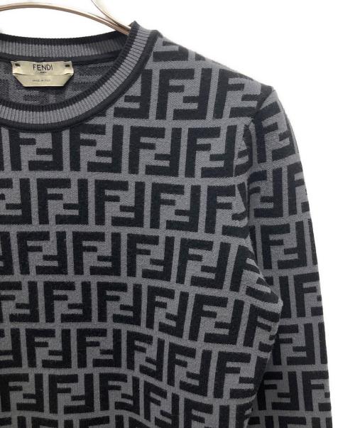 FENDI（フェンディ）FENDI (フェンディ) ズッカニット グレー×ブラック サイズ:38の古着・服飾アイテム