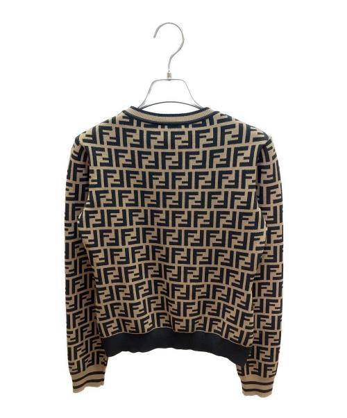 FENDI（フェンディ）FENDI (フェンディ) ズッカ柄 ニット ブラウン×ブラック サイズ:38の古着・服飾アイテム