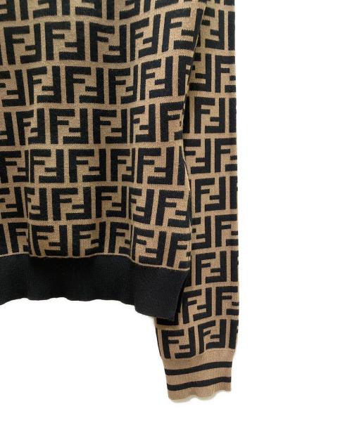 FENDI（フェンディ）FENDI (フェンディ) ズッカ柄 ニット ブラウン×ブラック サイズ:38の古着・服飾アイテム