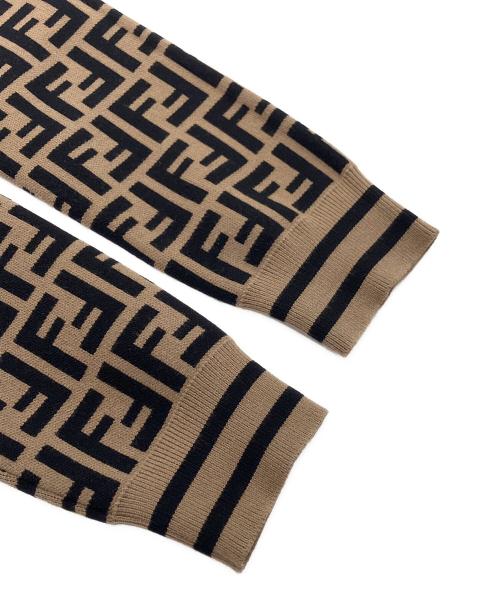 FENDI（フェンディ）FENDI (フェンディ) ズッカ柄 ニット ブラウン×ブラック サイズ:38の古着・服飾アイテム