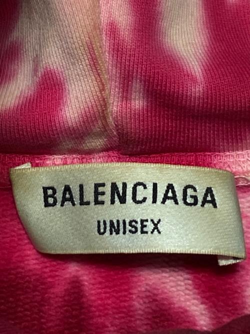 BALENCIAGA（バレンシアガ）BALENCIAGA (バレンシアガ) タイダイロゴパーカー ショッキングピンク サイズ:3の古着・服飾アイテム