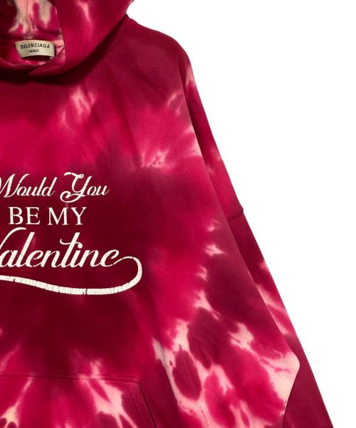 BALENCIAGA（バレンシアガ）BALENCIAGA (バレンシアガ) タイダイロゴパーカー ショッキングピンク サイズ:3の古着・服飾アイテム