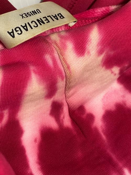 BALENCIAGA（バレンシアガ）BALENCIAGA (バレンシアガ) タイダイロゴパーカー ショッキングピンク サイズ:3の古着・服飾アイテム