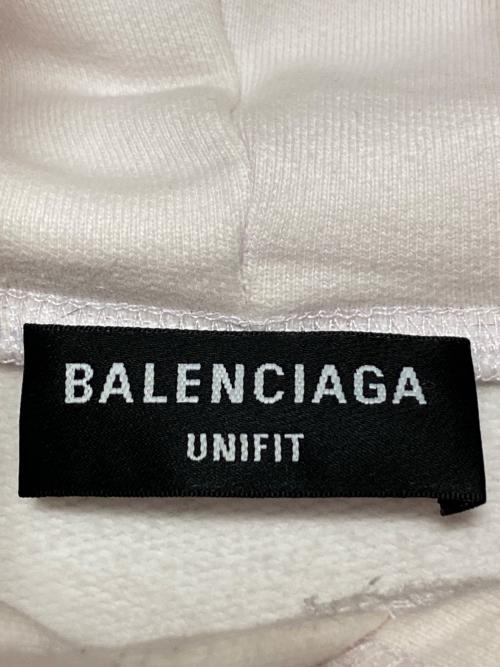 BALENCIAGA（バレンシアガ）BALENCIAGA (バレンシアガ) テーピングロゴ オーバーサイズ パーカー ピンク サイズ:Lの古着・服飾アイテム