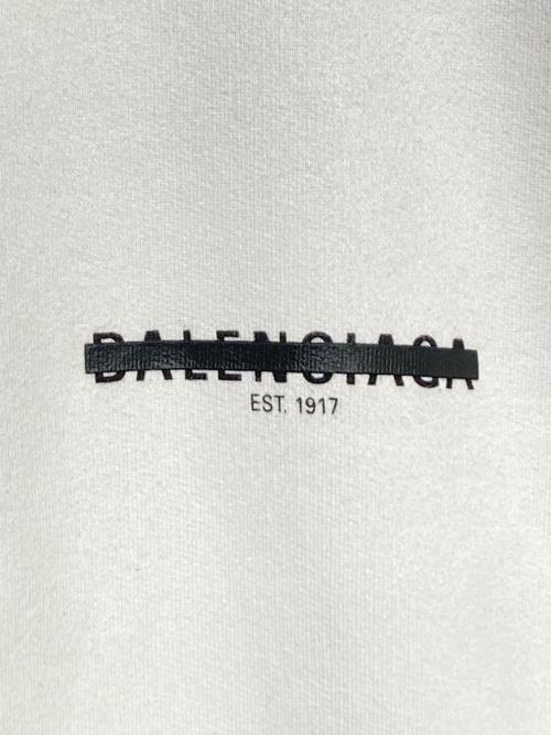 BALENCIAGA（バレンシアガ）BALENCIAGA (バレンシアガ) テーピングロゴ オーバーサイズ パーカー ピンク サイズ:Lの古着・服飾アイテム