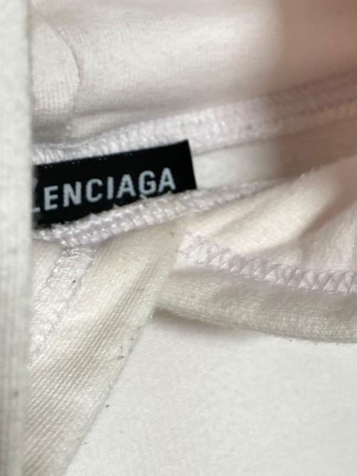 BALENCIAGA（バレンシアガ）BALENCIAGA (バレンシアガ) テーピングロゴ オーバーサイズ パーカー ピンク サイズ:Lの古着・服飾アイテム