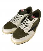 NIKE×Travis Scottナイキ×トラヴィススコット）の古着「AIR JORDAN 1 LOW OG」｜オリーブ×ベージュ