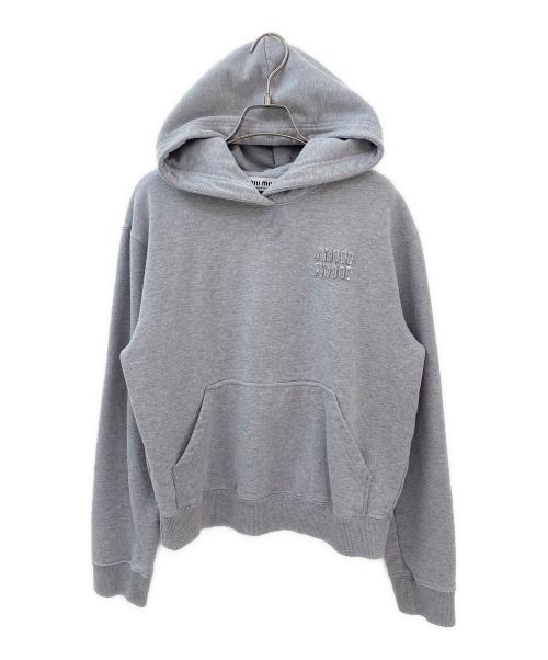 MIU MIU（ミュウミュウ）MIU MIU (ミュウミュウ) ロゴパーカー グレー サイズ:Sの古着・服飾アイテム