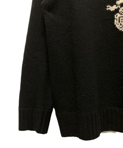 PRADA（プラダ）PRADA (プラダ) カシミヤ×ウール ロゴ ニットプルオーバー ブラック サイズ:42の古着・服飾アイテム