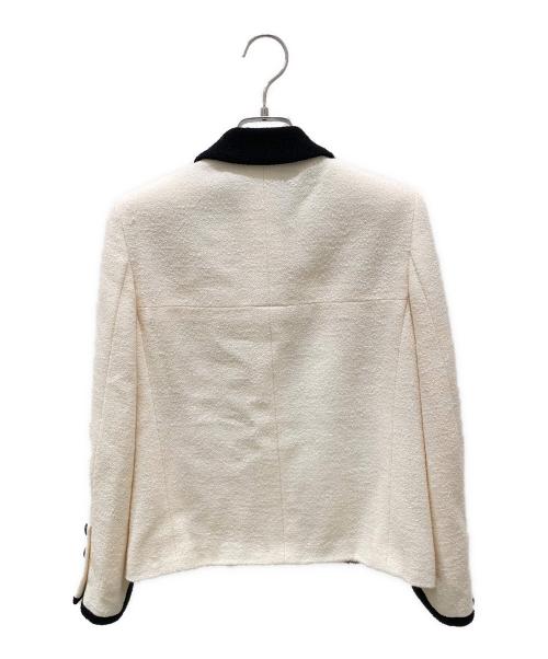 CHANEL（シャネル）CHANEL (シャネル) バイカラーツイードジャケット アイボリー×ブラック サイズ:38の古着・服飾アイテム