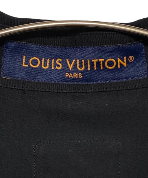 LOUIS VUITTON（ルイ ヴィトン）LOUIS VUITTON (ルイ ヴィトン) ロゴ刺繍オープンカラーシャツ ブラック サイズ:Lの古着・服飾アイテム