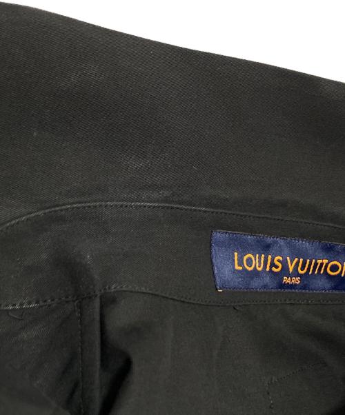 LOUIS VUITTON（ルイ ヴィトン）LOUIS VUITTON (ルイ ヴィトン) ロゴ刺繍オープンカラーシャツ ブラック サイズ:Lの古着・服飾アイテム