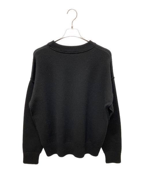 AMIPARIS（アミパリス）AMIPARIS (アミパリス) AMI ハートロゴ ニット プルオーバー ブラック×レッド サイズ:Mの古着・服飾アイテム