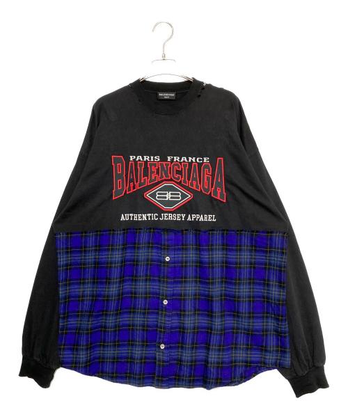 BALENCIAGA（バレンシアガ）BALENCIAGA (バレンシアガ) パッチドL/STシャツ ブラック サイズ:2の古着・服飾アイテム
