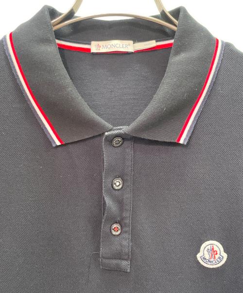 MONCLER（モンクレール）MONCLER (モンクレール) ワンポイント ポロシャツ ブラック サイズ:Lの古着・服飾アイテム
